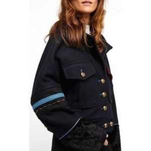 Free People Eisenhower Cropper Military Jacket